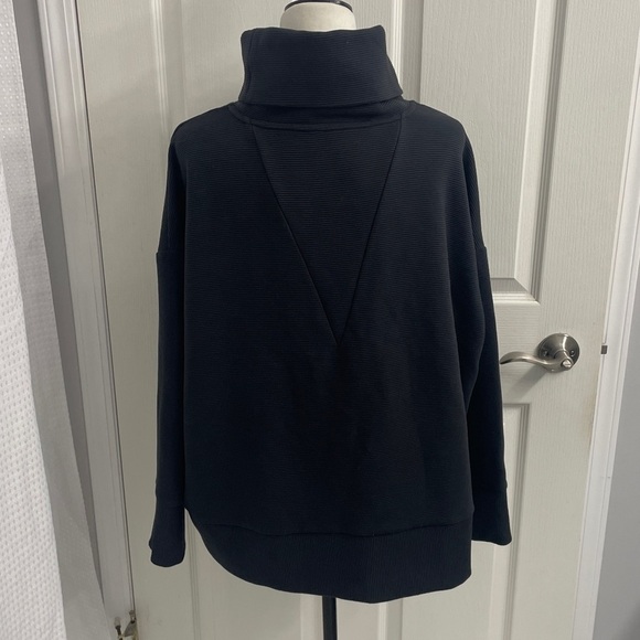 Shambhala Black Funnel Neck Relaxed Fit Active Wear Top Sz L - Picture 6 of 13